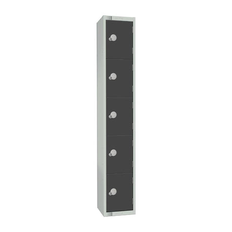 GR695-CN Elite Five Door Coin Return Locker Graphite Grey JD Catering Equipment Solutions Ltd
