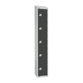 GR695-CNS Elite Five Door Coin Return Locker with Sloping Top Graphite Grey - JD Catering Equipment Solutions Ltd