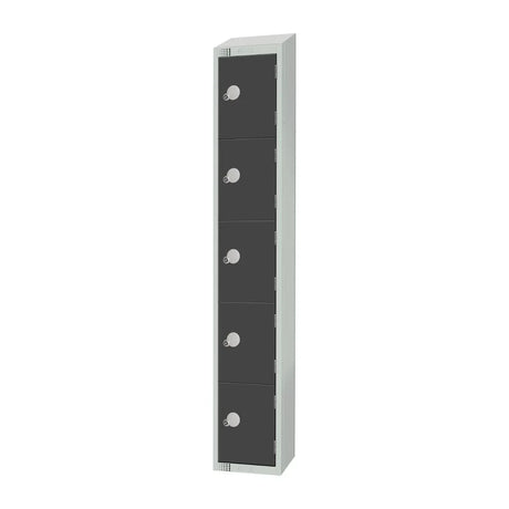 GR695-CS Elite Five Door Camlock Locker with Sloping Top Graphite Grey - JD Catering Equipment Solutions Ltd