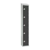 GR695-CS Elite Five Door Camlock Locker with Sloping Top Graphite Grey JD Catering Equipment Solutions Ltd