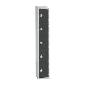 GR695-CS Elite Five Door Camlock Locker with Sloping Top Graphite Grey - JD Catering Equipment Solutions Ltd