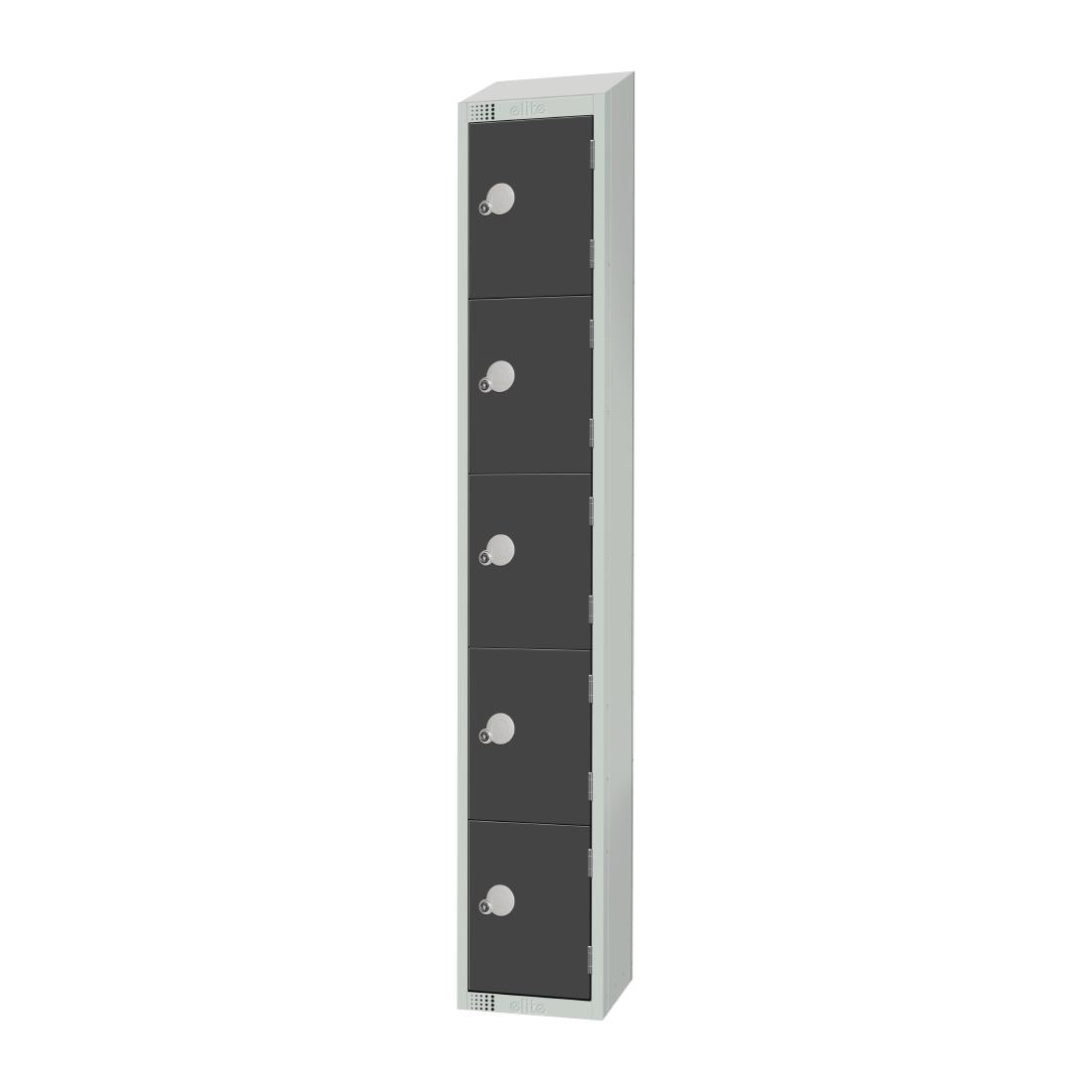 GR695-ELS Elite Five Door Electronic Combination Locker with Sloping Top Graphite Grey JD Catering Equipment Solutions Ltd