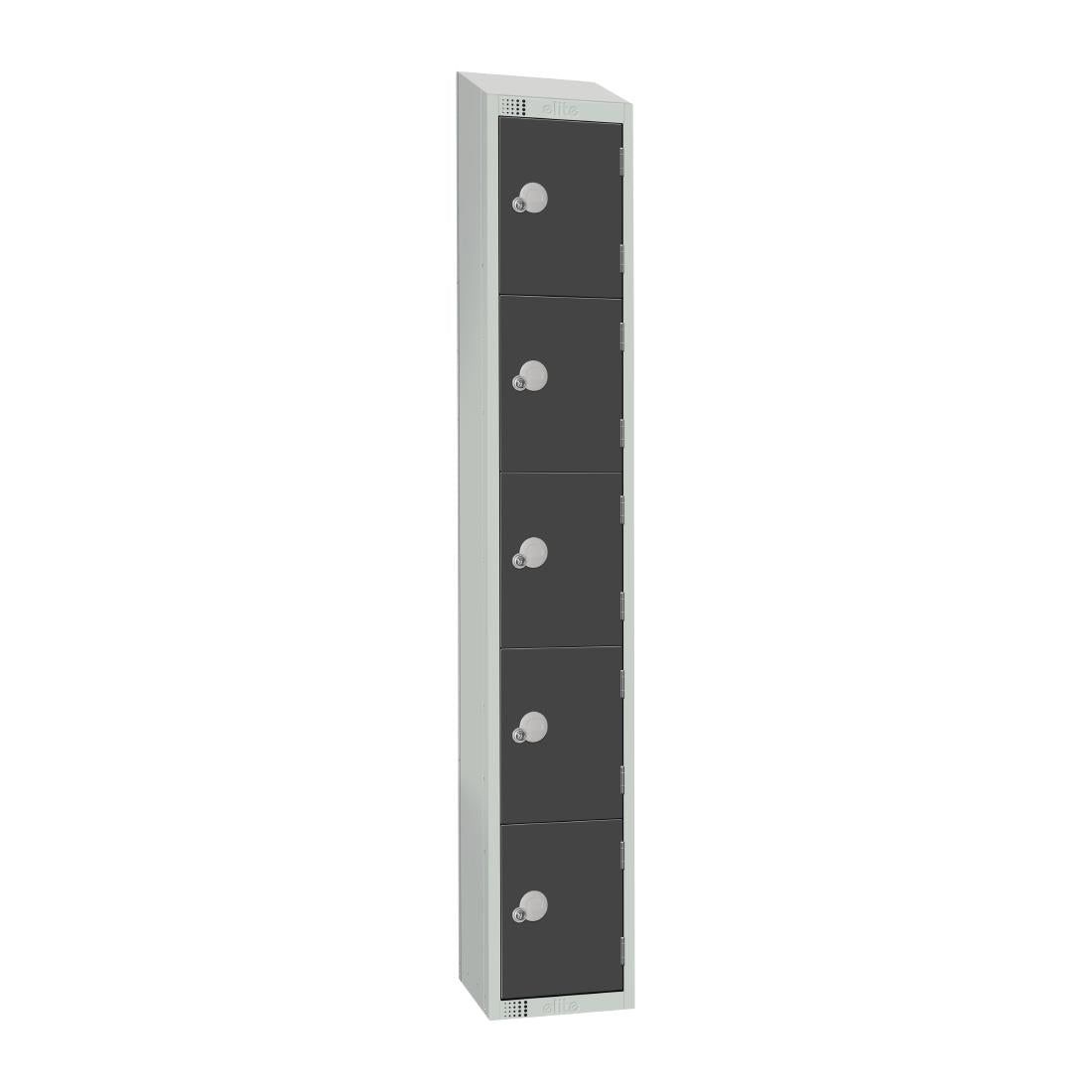 GR695-ELS Elite Five Door Electronic Combination Locker with Sloping Top Graphite Grey JD Catering Equipment Solutions Ltd