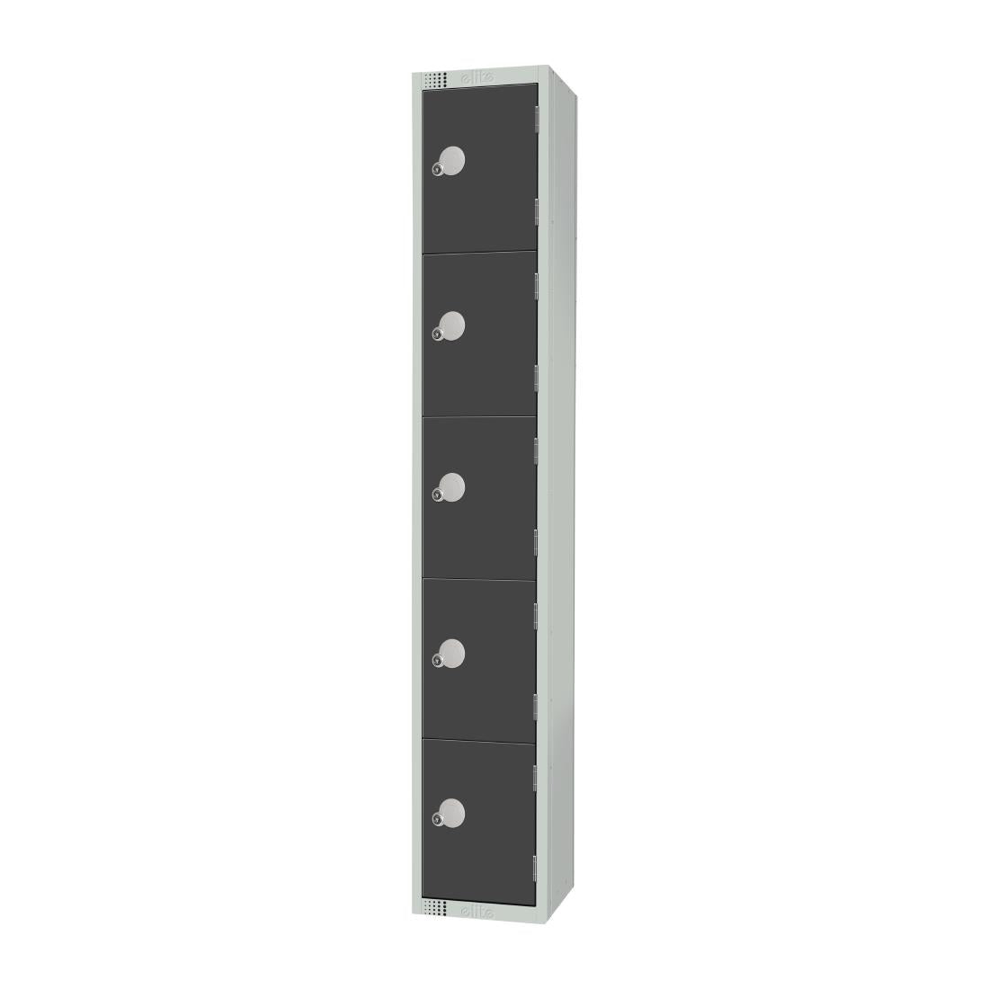 GR695-P Elite Five Door Padlock Locker Graphite Grey JD Catering Equipment Solutions Ltd