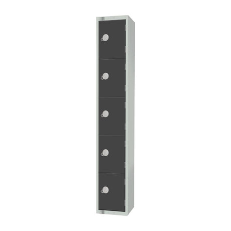 GR695-P Elite Five Door Padlock Locker Graphite Grey JD Catering Equipment Solutions Ltd