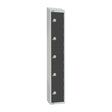 GR695-PS Elite Five Door Padlock Locker Graphite Grey with Sloping Top JD Catering Equipment Solutions Ltd