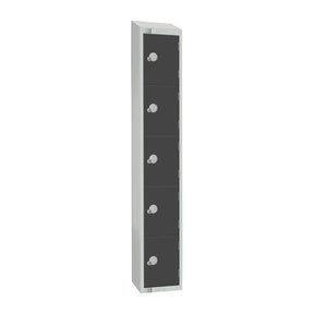 GR695-PS Elite Five Door Padlock Locker Graphite Grey with Sloping Top - JD Catering Equipment Solutions Ltd