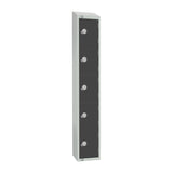 GR695-PS Elite Five Door Padlock Locker Graphite Grey with Sloping Top JD Catering Equipment Solutions Ltd