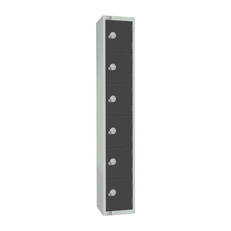 GR696-CN Elite Six Door Coin Return Locker Graphite Grey JD Catering Equipment Solutions Ltd