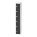 GR696-CNS Elite Six Door Coin Return Locker with Sloping Top Graphite Grey JD Catering Equipment Solutions Ltd