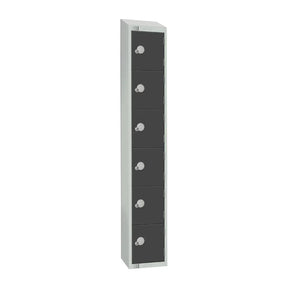 GR696-CNS Elite Six Door Coin Return Locker with Sloping Top Graphite Grey - JD Catering Equipment Solutions Ltd