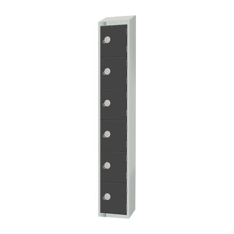 GR696-CS Elite Six Door Camlock Locker with Sloping Top Graphite Grey JD Catering Equipment Solutions Ltd