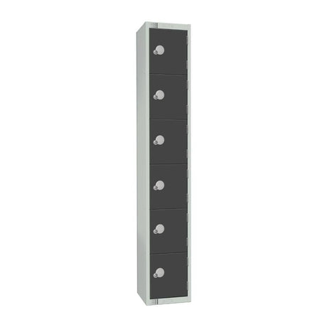 GR696-ELS Elite Six Door Electronic Combination Locker with Sloping Top Graphite Grey JD Catering Equipment Solutions Ltd