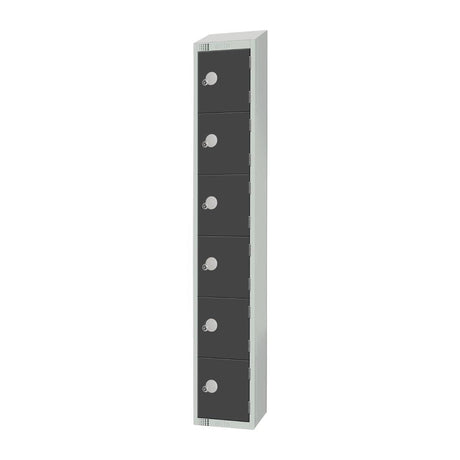 GR696-P Elite Six Door Padlock Locker Graphite Grey JD Catering Equipment Solutions Ltd