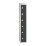 GR696-PS Elite Six Door Padlock Locker with Sloping Top Graphite Grey JD Catering Equipment Solutions Ltd