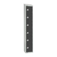 GR696-PS Elite Six Door Padlock Locker with Sloping Top Graphite Grey JD Catering Equipment Solutions Ltd