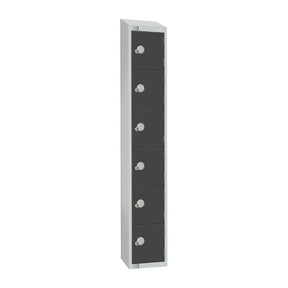 GR696-PS Elite Six Door Padlock Locker with Sloping Top Graphite Grey - JD Catering Equipment Solutions Ltd