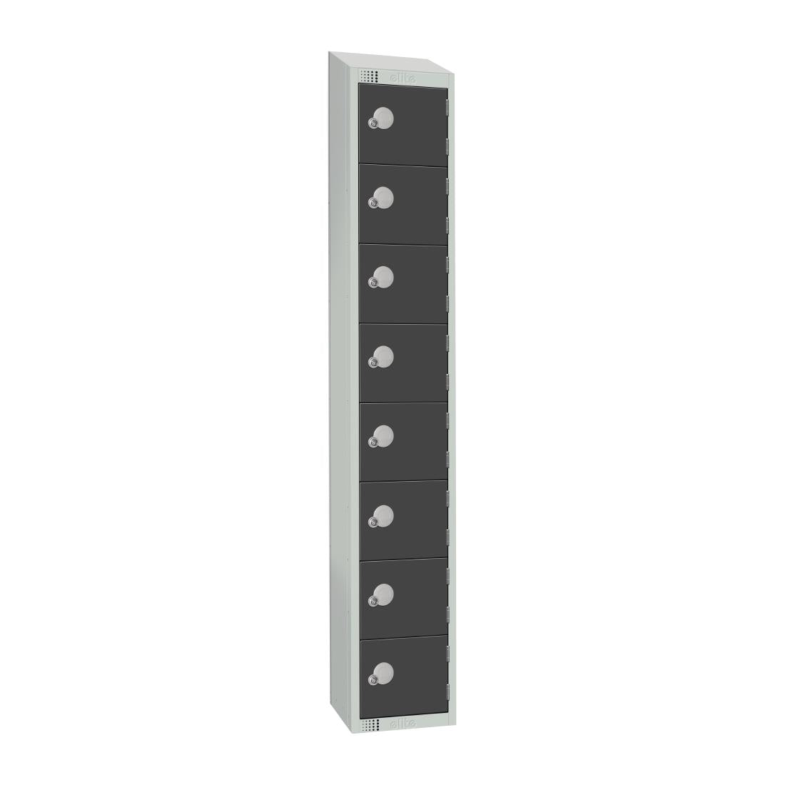 GR697-CNS Elite Eight Door Coin Return Locker with Sloping Top Graphite Grey JD Catering Equipment Solutions Ltd