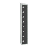 GR697-CNS Elite Eight Door Coin Return Locker with Sloping Top Graphite Grey JD Catering Equipment Solutions Ltd