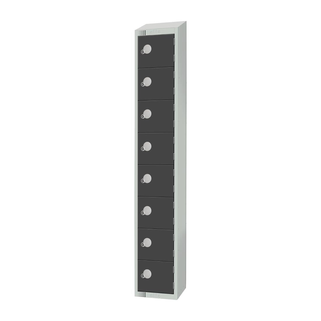 GR697-CNS Elite Eight Door Coin Return Locker with Sloping Top Graphite Grey JD Catering Equipment Solutions Ltd