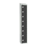 GR697-PS Elite Eight Door Padlock Locker with Sloping Top Graphite Grey JD Catering Equipment Solutions Ltd