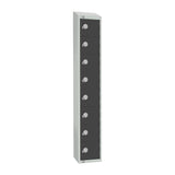 GR697-PS Elite Eight Door Padlock Locker with Sloping Top Graphite Grey JD Catering Equipment Solutions Ltd