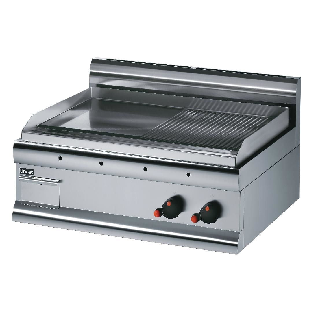 GS7R/N/P - Lincat Silverlink 600 Gas Counter-top Griddle - Half-Ribbed Plate - W 750 mm - 7.5 kW JD Catering Equipment Solutions Ltd