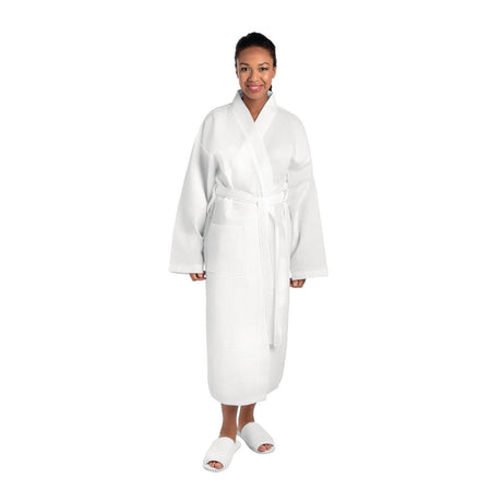 GT737-L Mitre Essentials Honeycomb Bathrobe White Large JD Catering Equipment Solutions Ltd