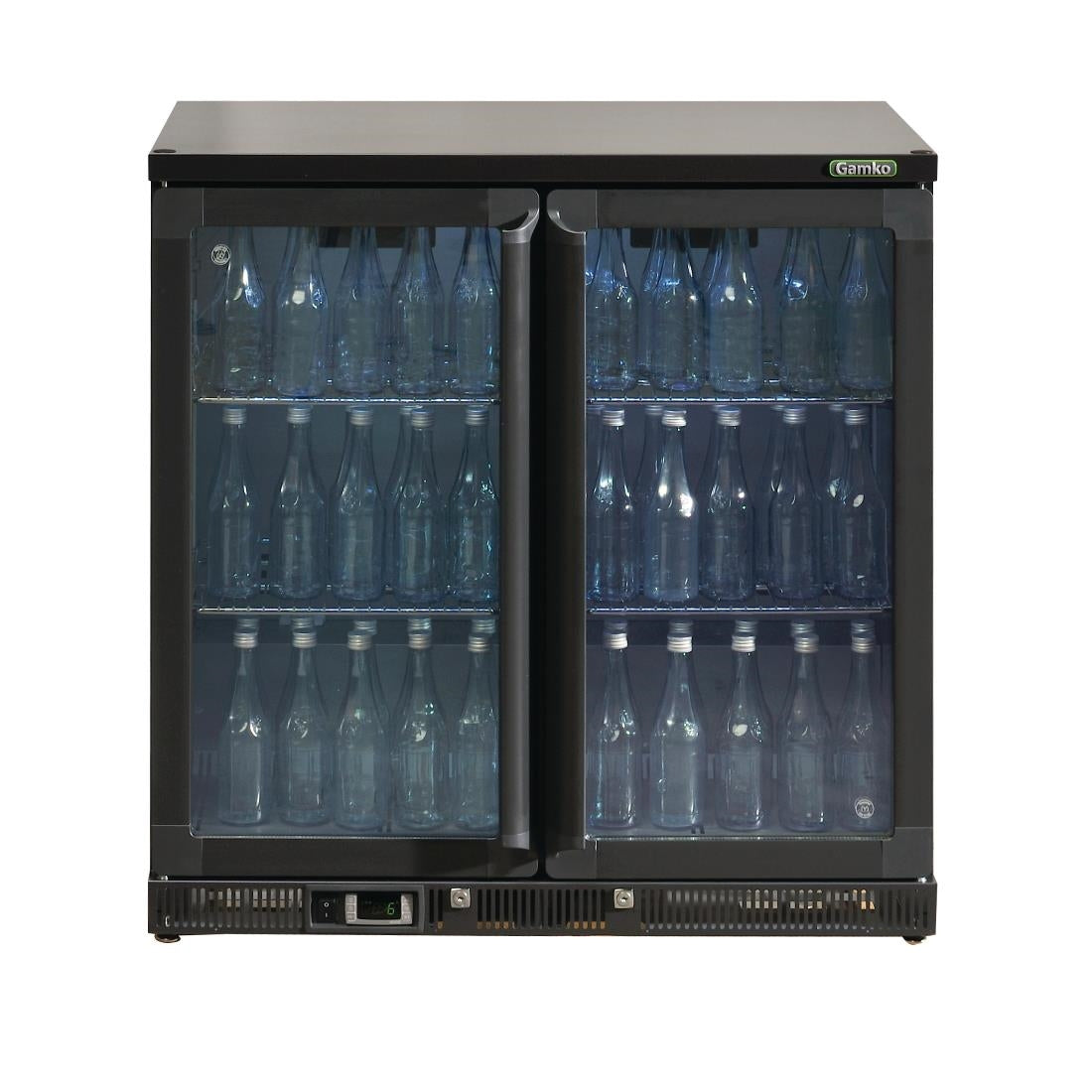 Gamko Bottle Cooler - Double Hinged Door 250 Ltr Black JD Catering Equipment Solutions Ltd