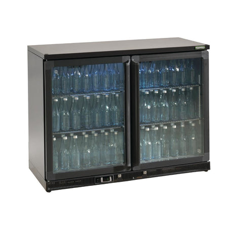 Gamko Bottle Cooler - Double Hinged Door 275 Ltr Black JD Catering Equipment Solutions Ltd