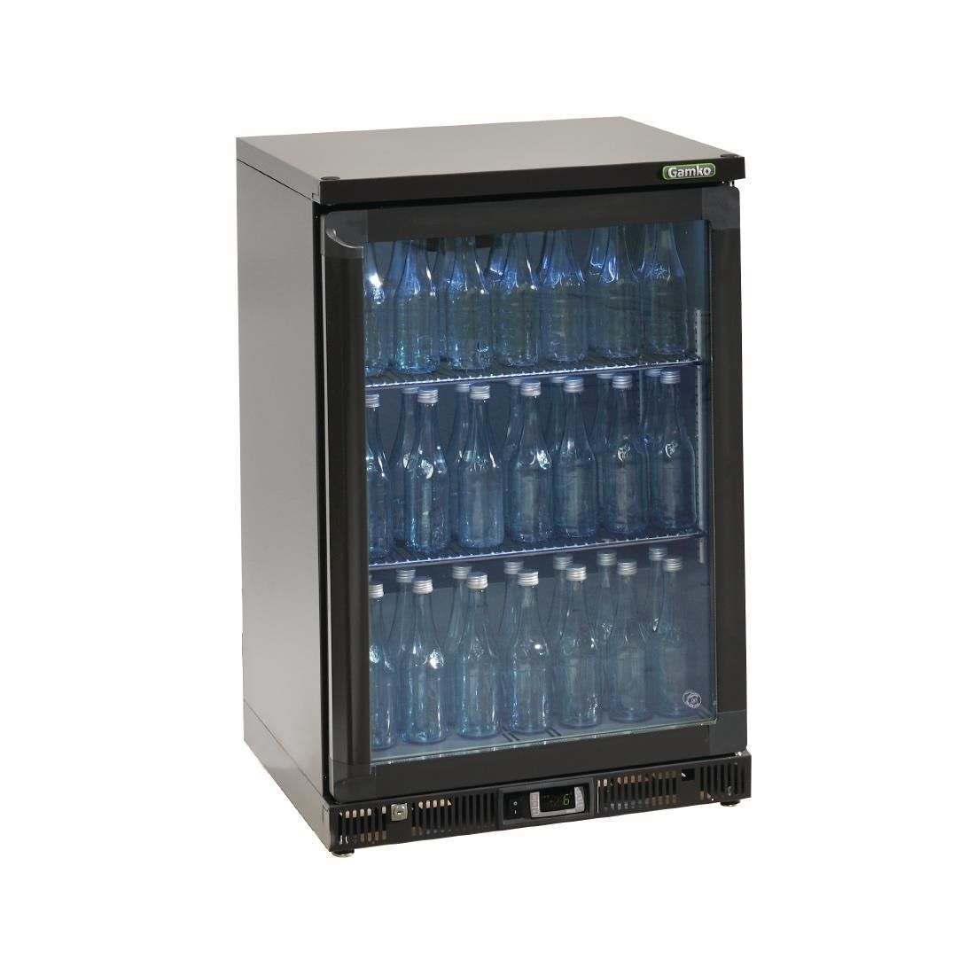 Gamko Bottle Cooler - Single Hinged Door 150 Ltr Black JD Catering Equipment Solutions Ltd