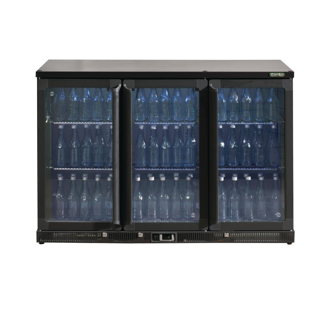 Gamko Bottle Cooler - Triple Hinged Door 315 Ltr Black JD Catering Equipment Solutions Ltd