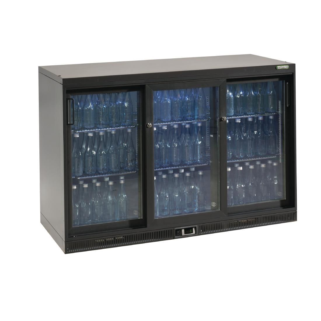 Gamko Bottle Cooler - Triple Sliding Door 315 Ltr JD Catering Equipment Solutions Ltd