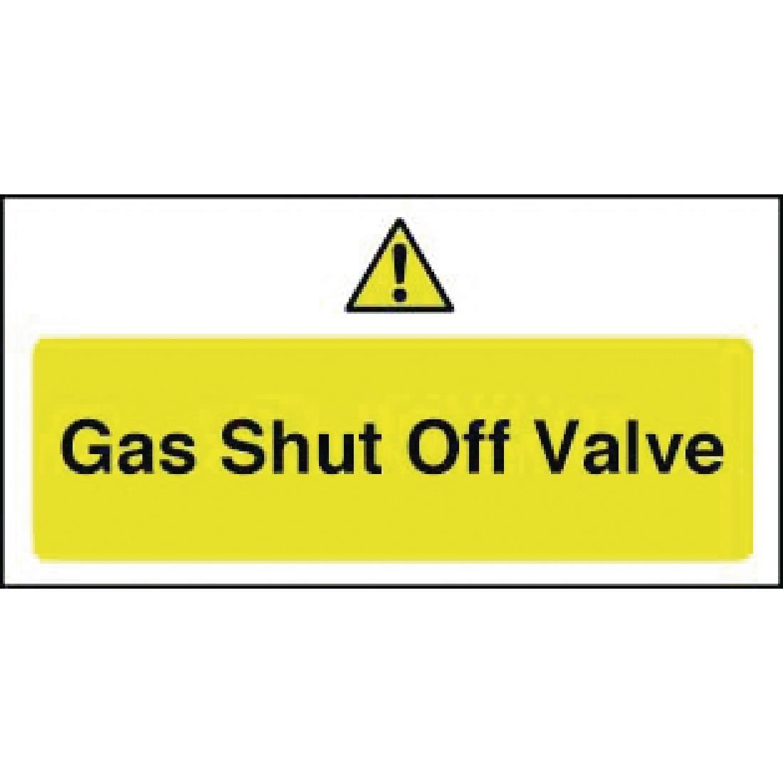 Gas Shut Off Valve Sign JD Catering Equipment Solutions Ltd