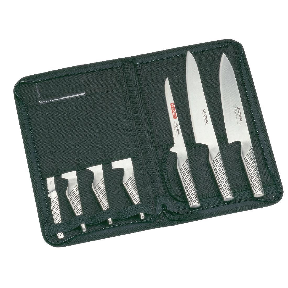 Global 7 Piece Knife Set with Case JD Catering Equipment Solutions Ltd
