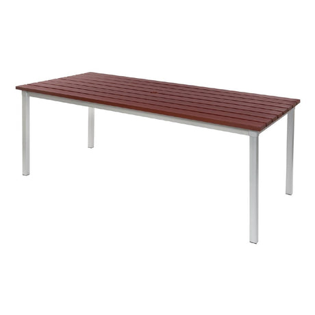 GoPak Enviro Outdoor Walnut Effect Faux Wood Table 1800mm JD Catering Equipment Solutions Ltd