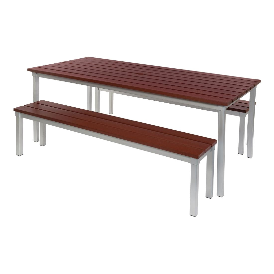 GoPak Enviro Outdoor Walnut Effect Faux Wood Table 1800mm JD Catering Equipment Solutions Ltd