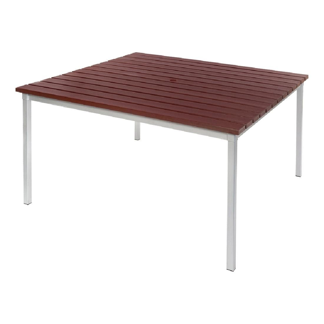 GoPak Enviro Square Outdoor Walnut Effect Faux Wood Table 1250mm JD Catering Equipment Solutions Ltd