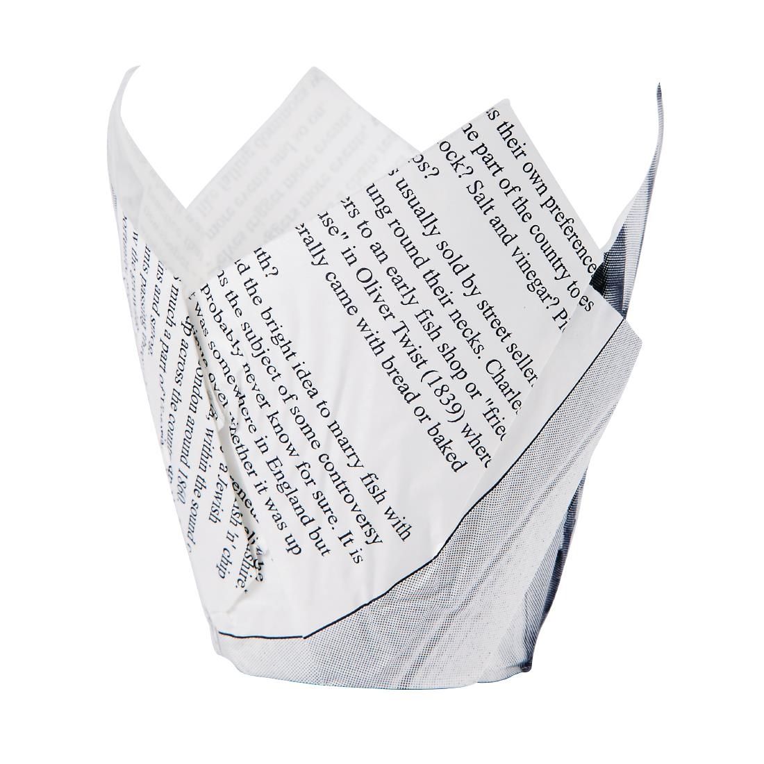 Grease-Resistant Paper Chip Crowns Newspaper Print (Pack of 1100) JD Catering Equipment Solutions Ltd