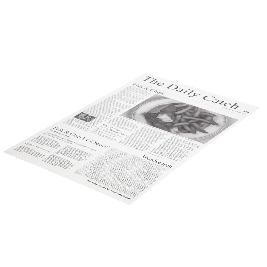 Greaseproof Paper Sheets Newspaper Print 270 x 420mm (Pack of 500) JD Catering Equipment Solutions Ltd