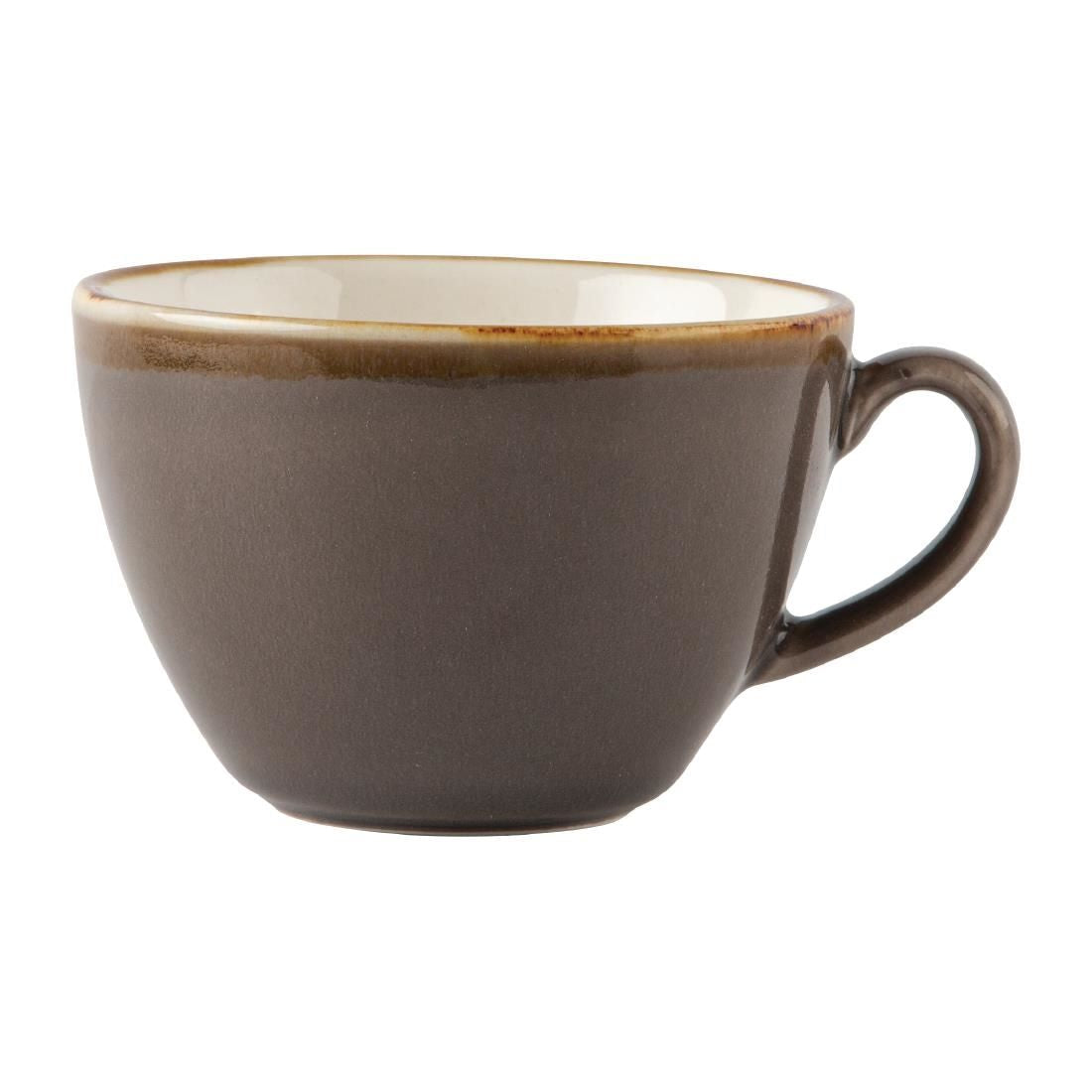 HC392 Olympia Kiln Cappuccino Cup Smoke 340ml (Pack of 6) JD Catering Equipment Solutions Ltd