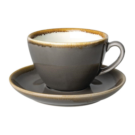 HC392 Olympia Kiln Cappuccino Cup Smoke 340ml (Pack of 6) JD Catering Equipment Solutions Ltd