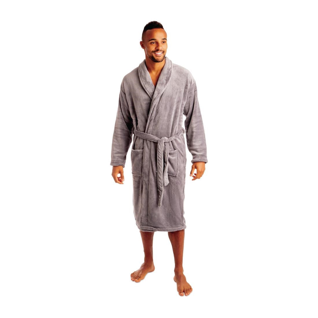 HD237 Comfort Vienna Bathrobe Grey JD Catering Equipment Solutions Ltd