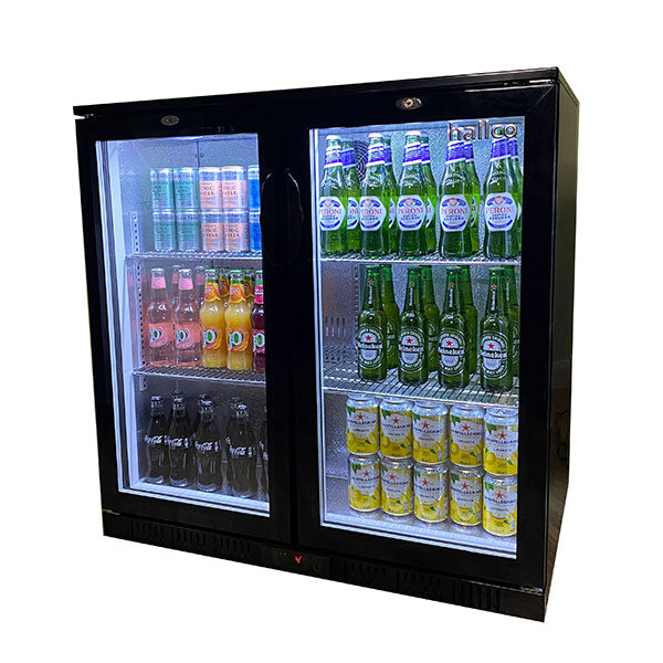 Hallco HC2BK-SD Undercounter Bottle Cooler Sliding door JD Catering Equipment Solutions Ltd