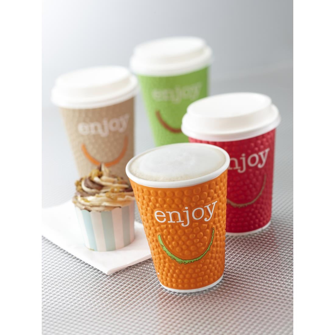 Huhtamaki Enjoy Double Wall Disposable Hot Cups 225ml / 8oz (Pack of 875) JD Catering Equipment Solutions Ltd