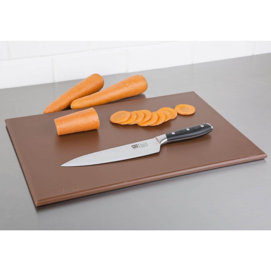 Hygiplas Anti Microbial High Density Brown Chopping Board JD Catering Equipment Solutions Ltd