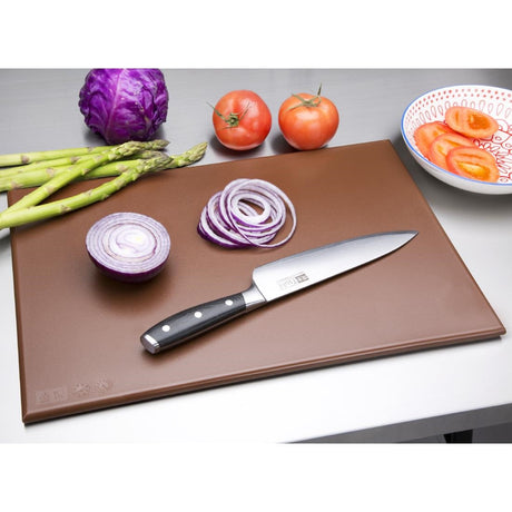 Hygiplas Anti Microbial High Density Brown Chopping Board JD Catering Equipment Solutions Ltd