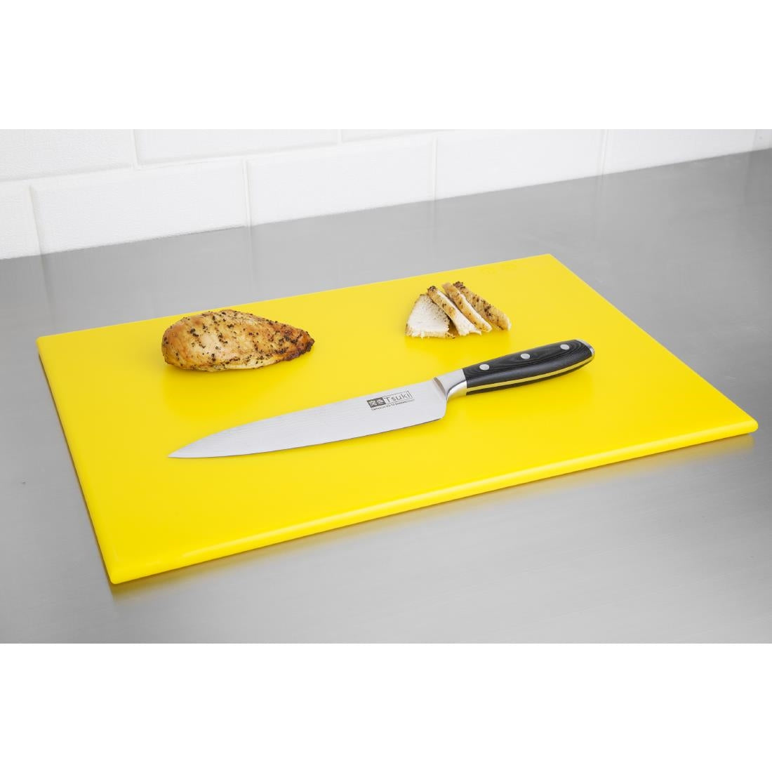 Hygiplas Anti Microbial High Density Yellow Chopping Board JD Catering Equipment Solutions Ltd