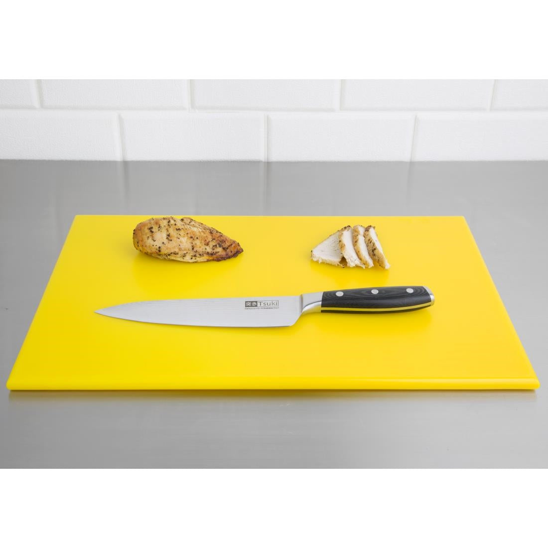 Hygiplas Anti Microbial High Density Yellow Chopping Board JD Catering Equipment Solutions Ltd