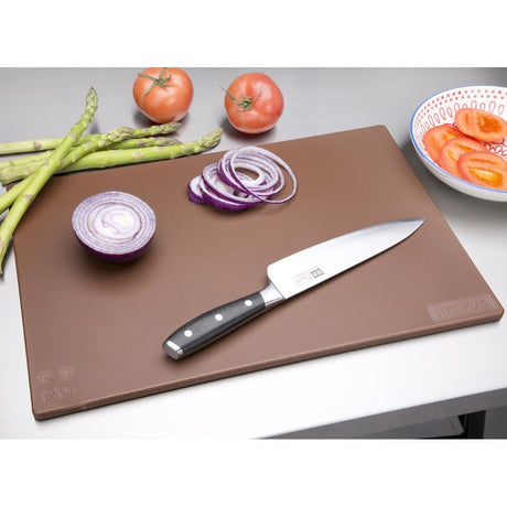 Hygiplas Anti-bacterial Low Density Chopping Board Brown JD Catering Equipment Solutions Ltd